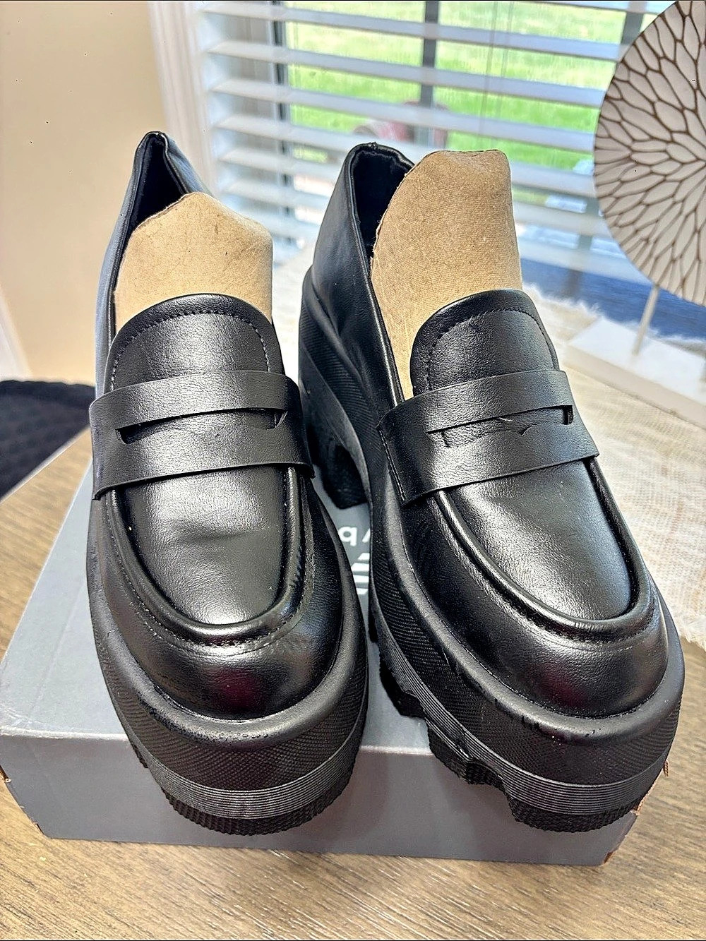 Black Platform Loafers Like New